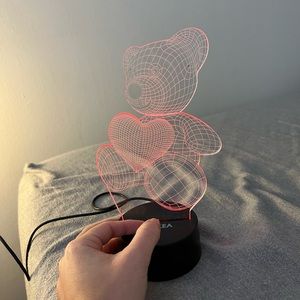 Cute bear decoration. Perfect for kids room. Night lamp, changes colors